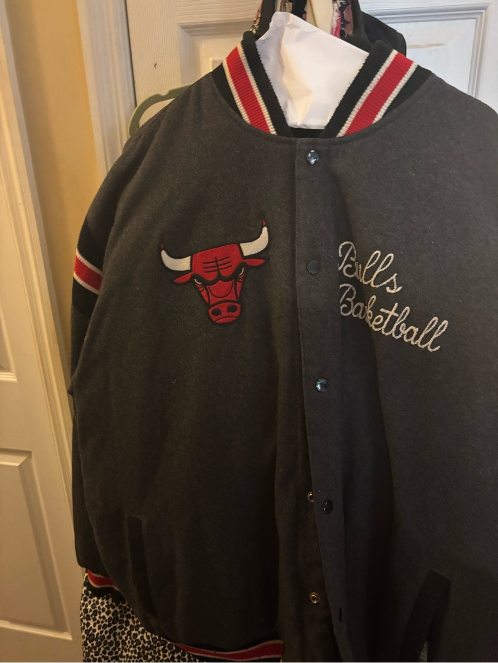 Chicago Bulls Gray Varsity Jacket - Bulls Basketball 4XL